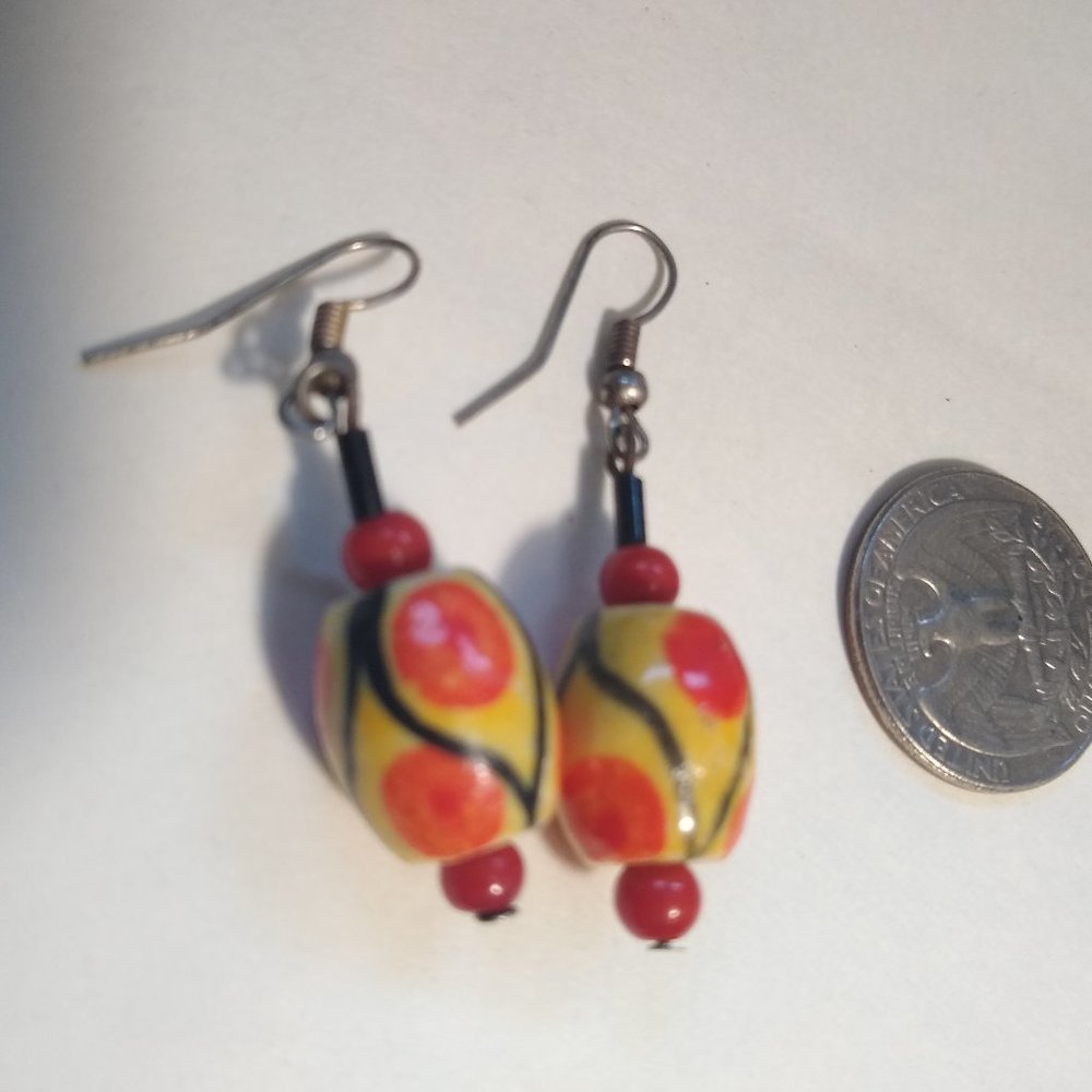 Handpainted ceramic earrings
